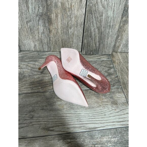GIAMBA Paris Galactica Patent Rosa High Heels Pink Glitter Pumps 9.5 NWB - Picture 6 of 7